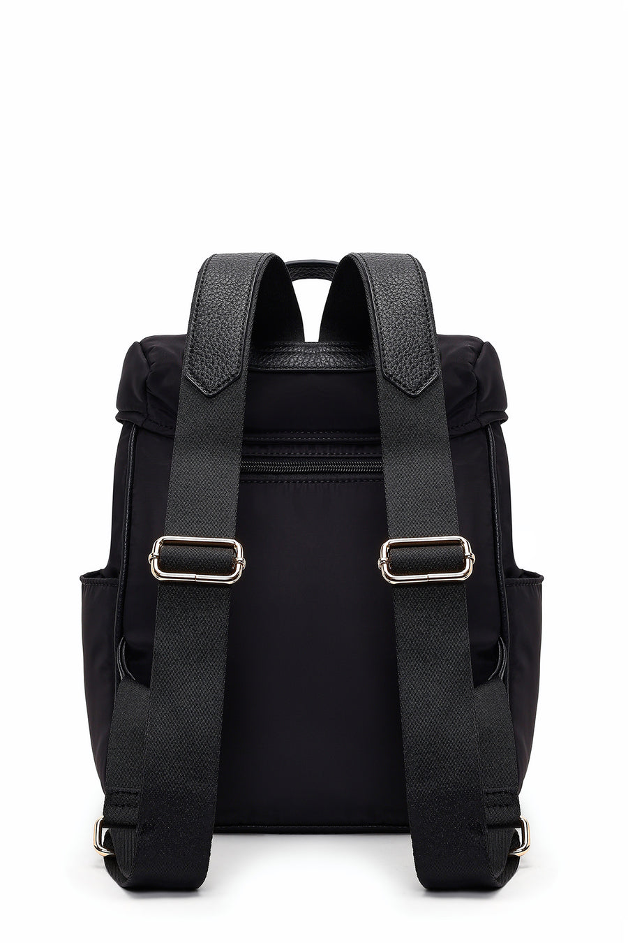 Women's Black Fabric Charm Backpack