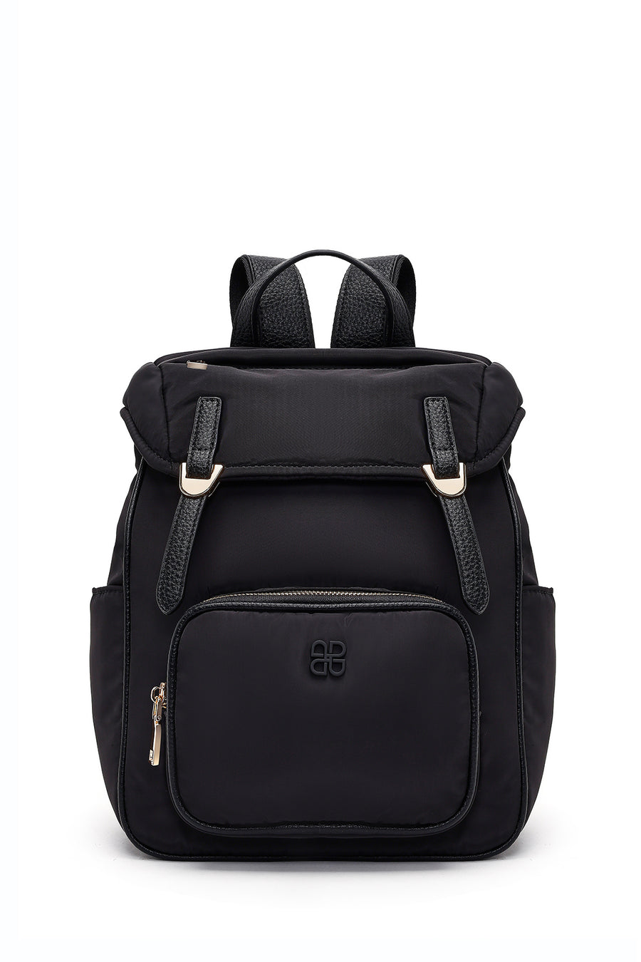 Women's Black Fabric Charm Backpack