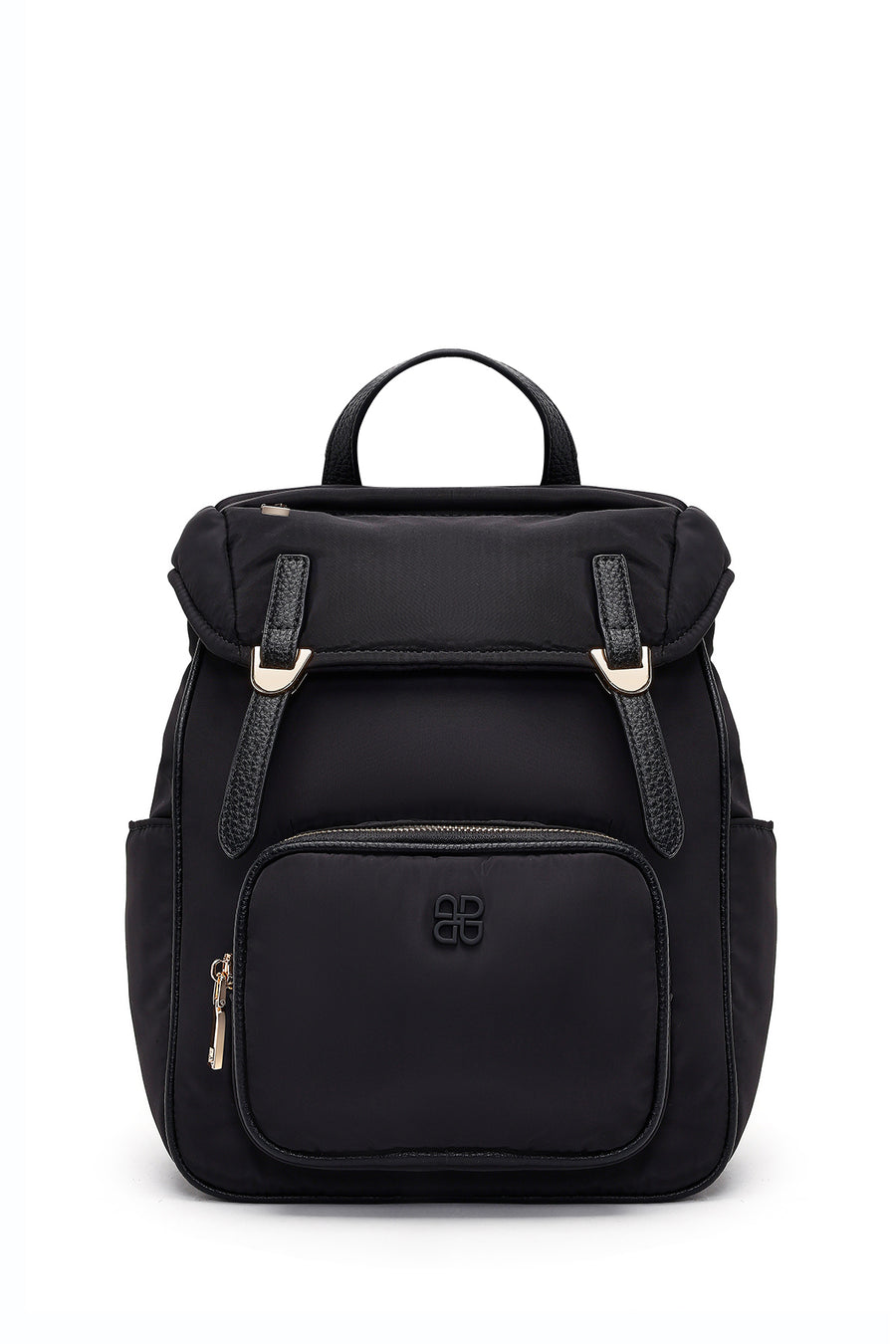 Women's Black Fabric Charm Backpack