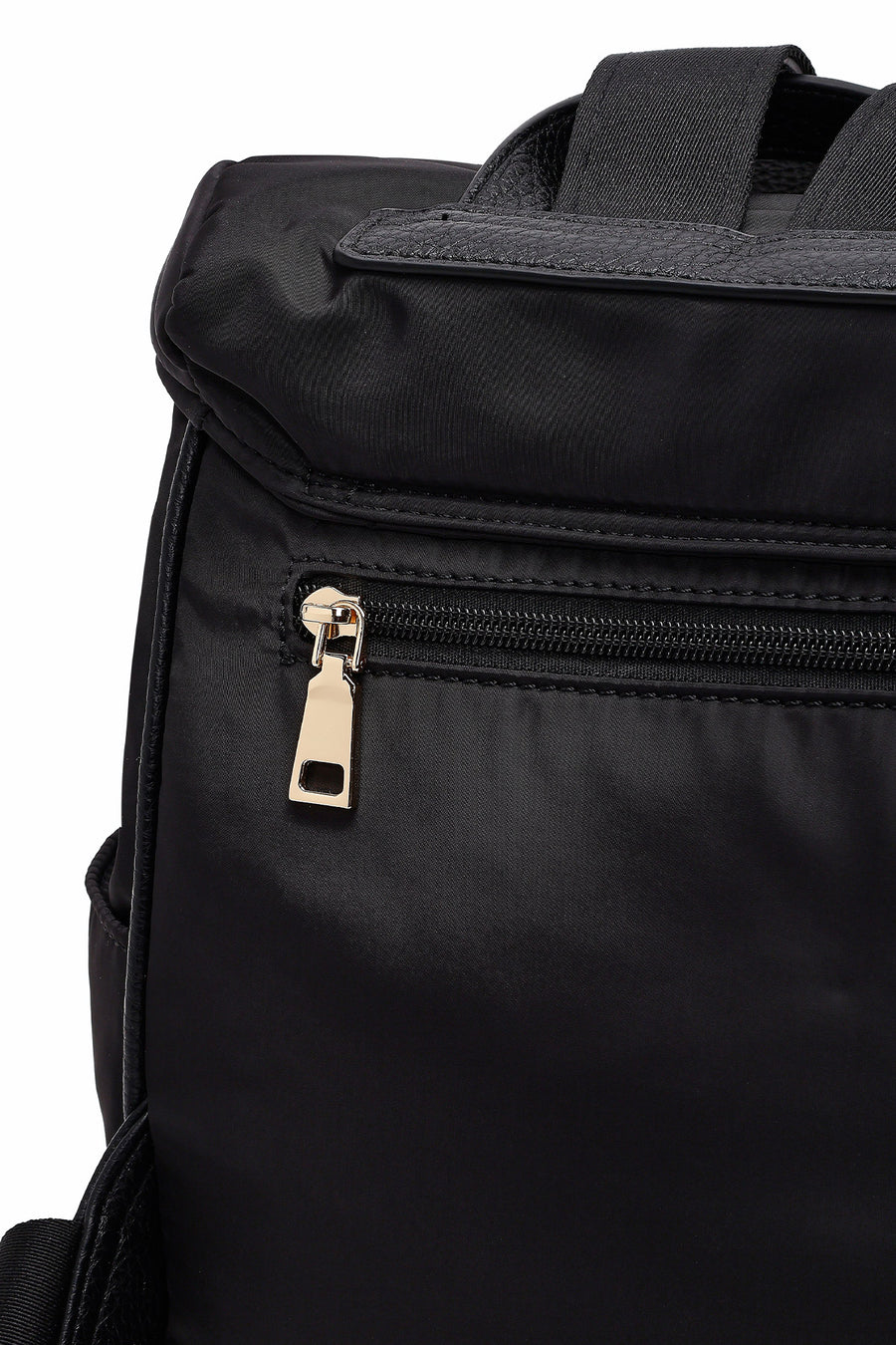 Women's Black Fabric Charm Backpack