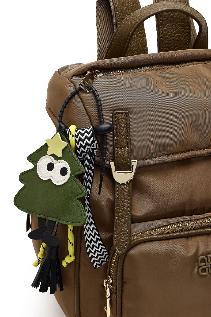 Women's Mink Fabric Charm Backpack