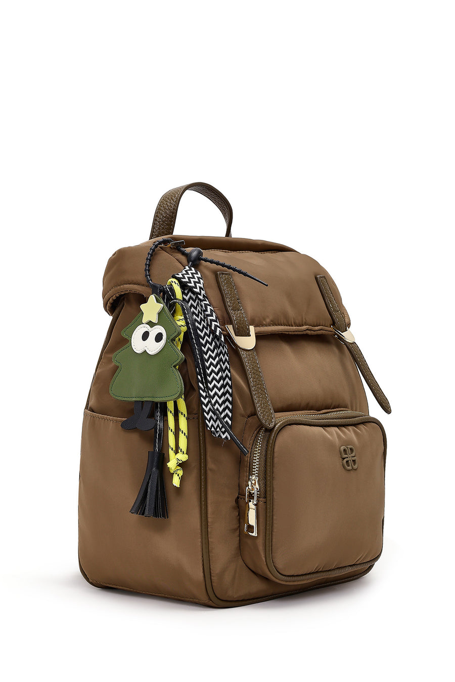 Women's Mink Fabric Charm Backpack
