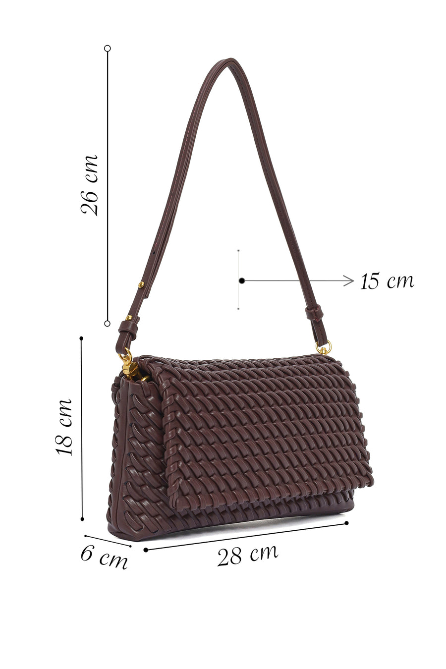 Women's Brown Knitted Shoulder Bag