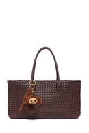 Women's Brown Braided Charm Shoulder Bag | Derimod