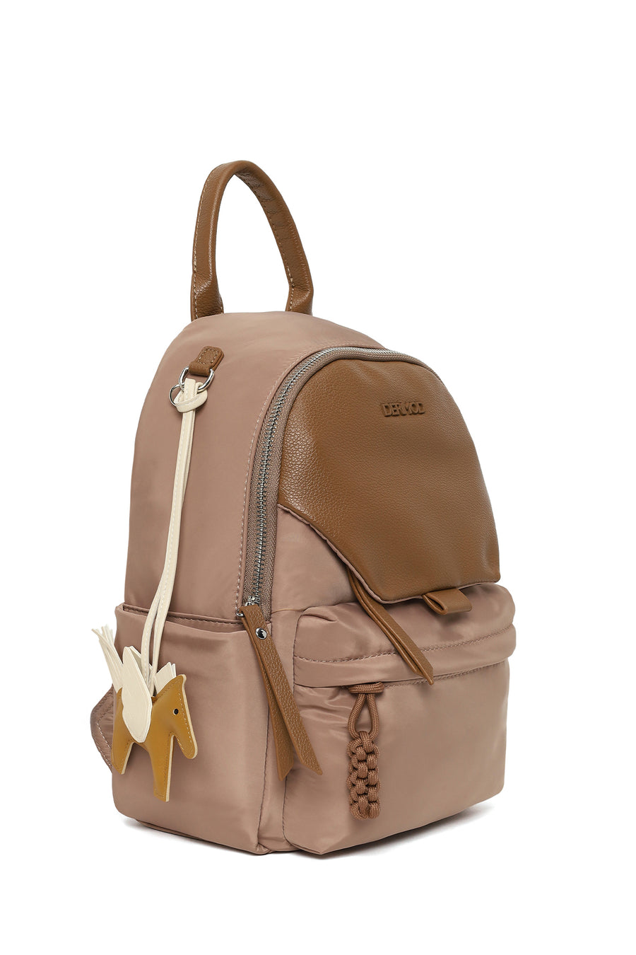 Women's Beige Fabric Backpack