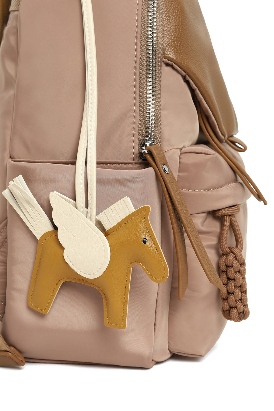 Women's Beige Fabric Backpack