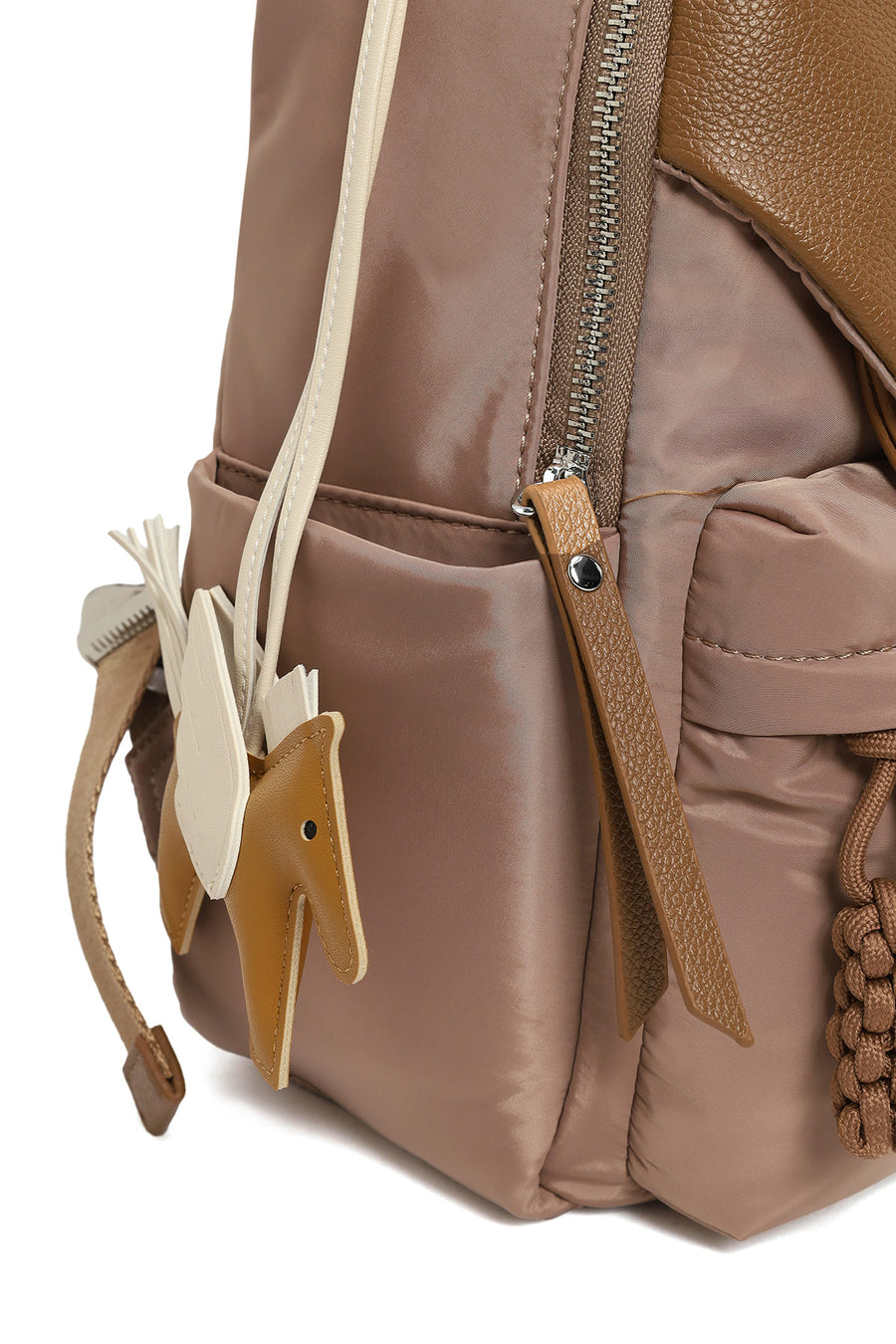 Women's Beige Fabric Backpack