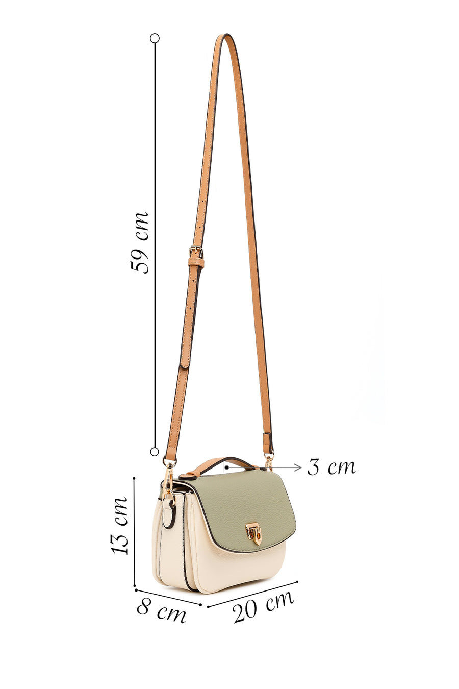 Woman Green Long-Strap Crossbody Bag