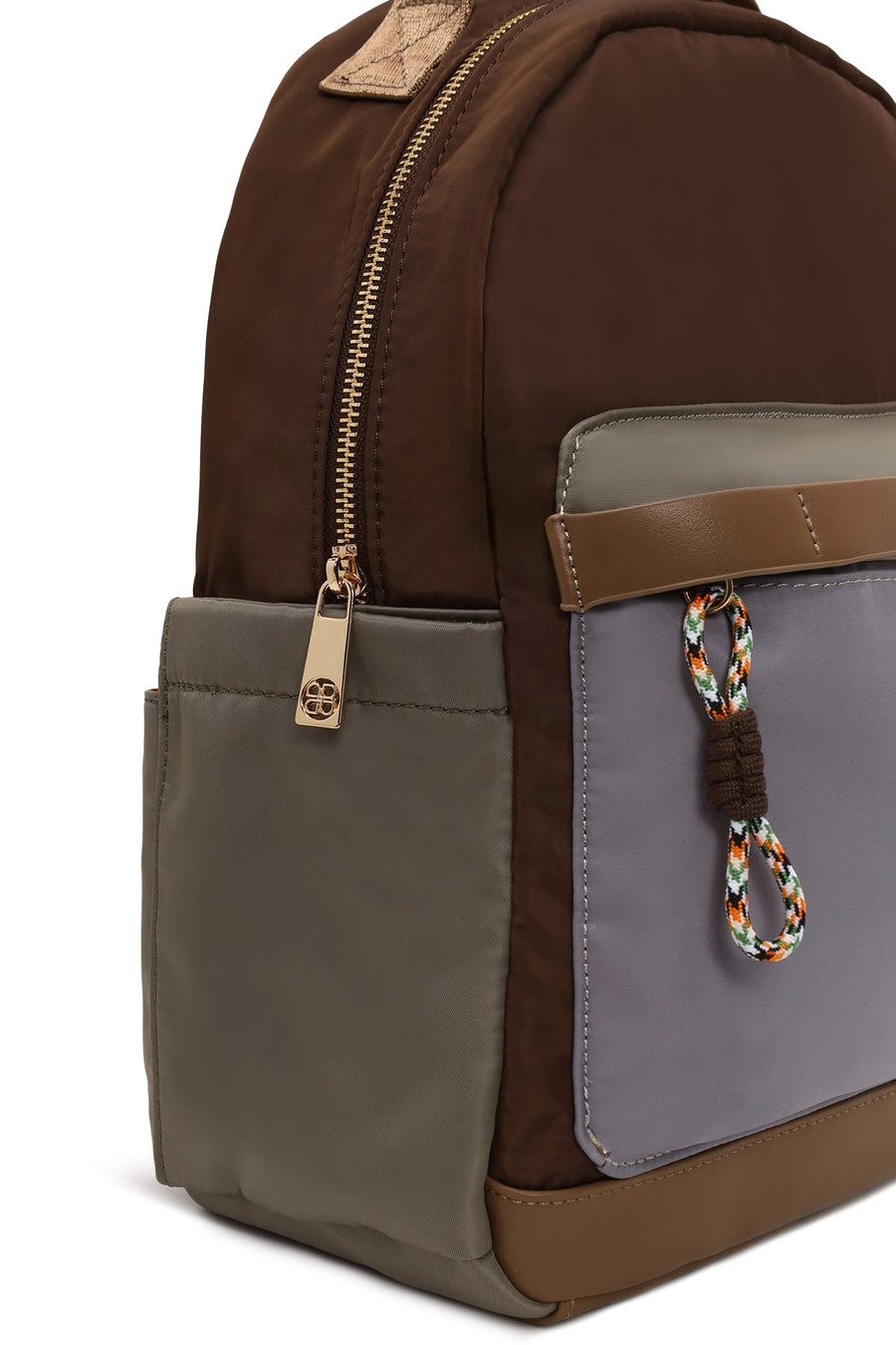 Woman Blue Fabric Backpack