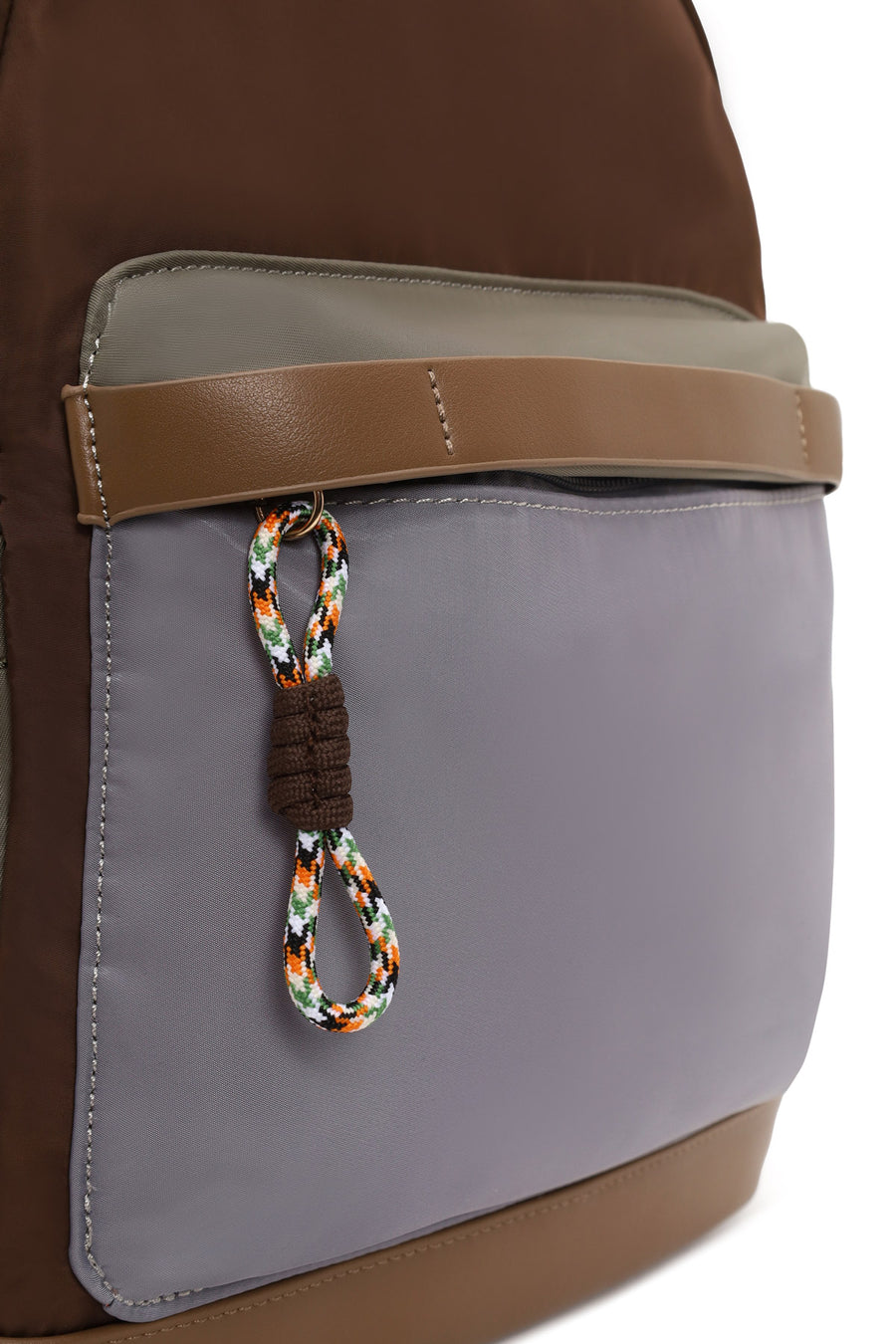 Woman Blue Fabric Backpack