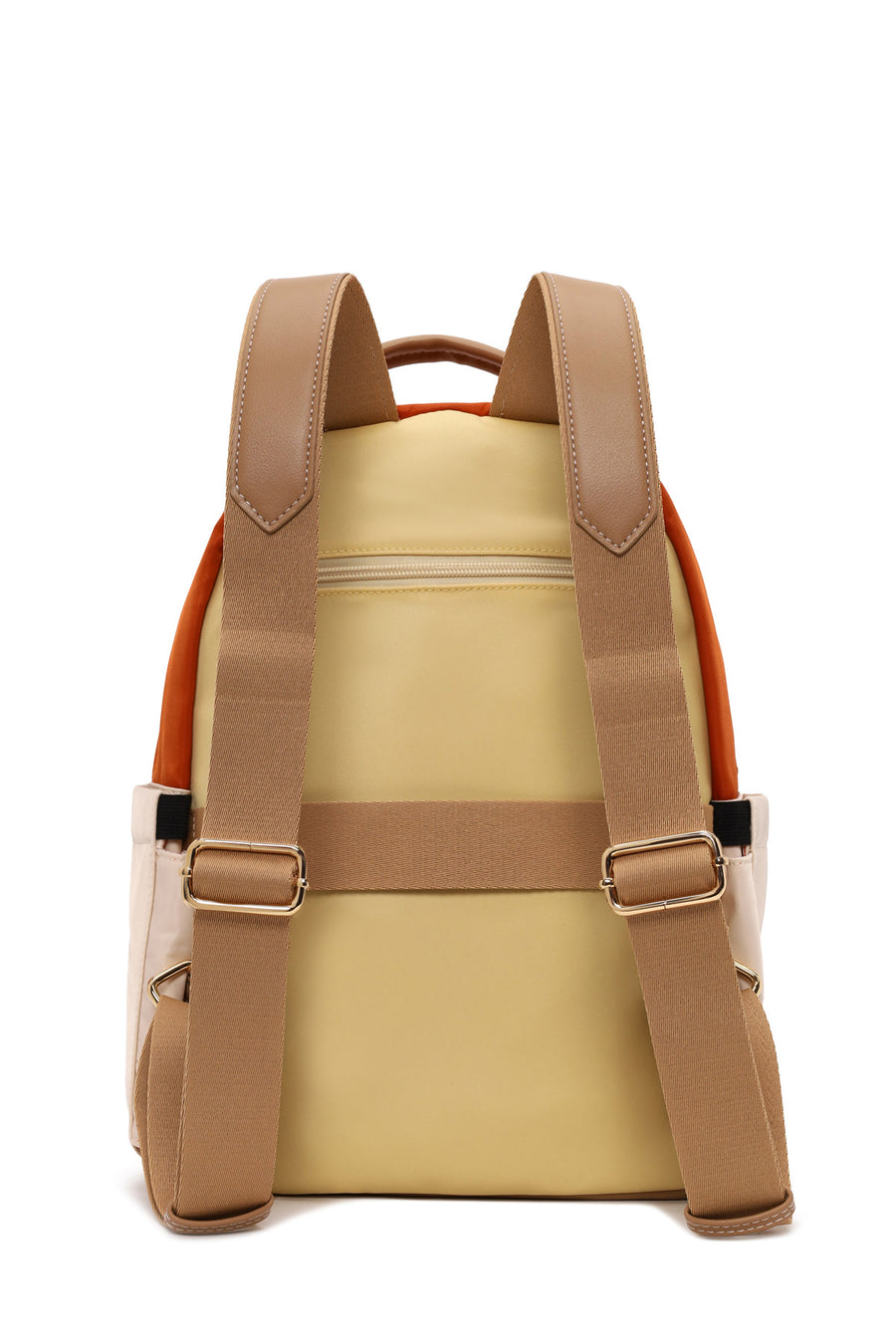 Woman Yellow Fabric Backpack