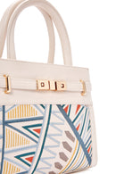 Kadın Krem Baskılı Uzun Askılı Kol Çantası | Derimod