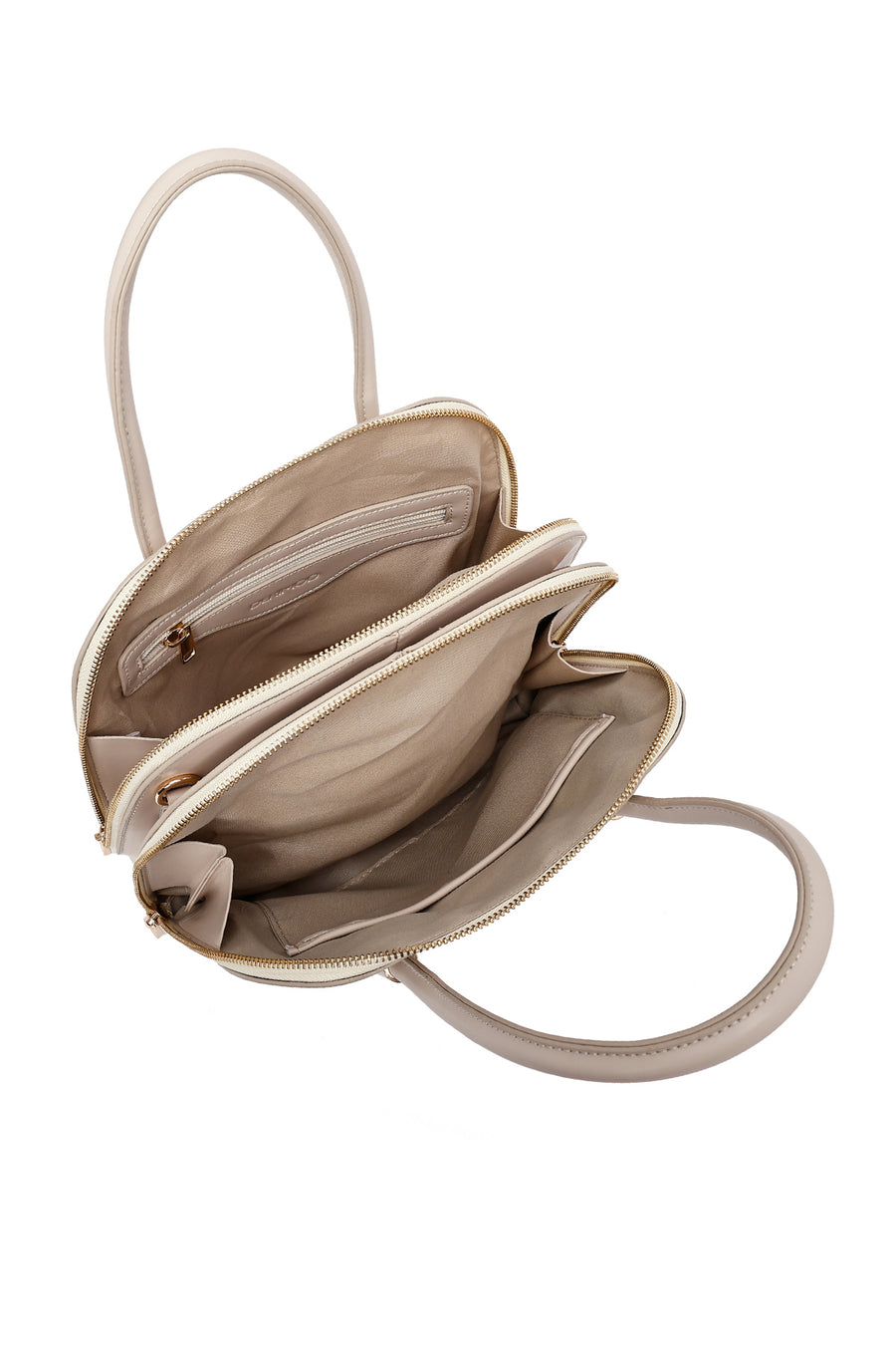 Woman Cream Long-Strap Classic Shoulder Bag