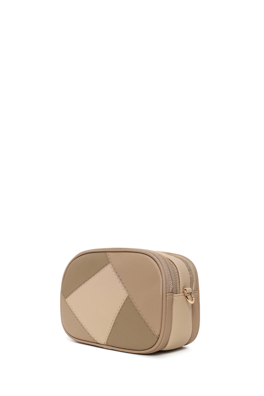 Woman Beige Patterned Crossbody Bag