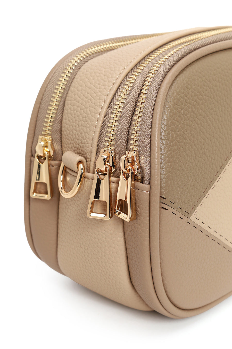 Woman Beige Patterned Crossbody Bag