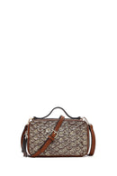 Women's Tan Long Strap Printed Shoulder Bag | Derimod