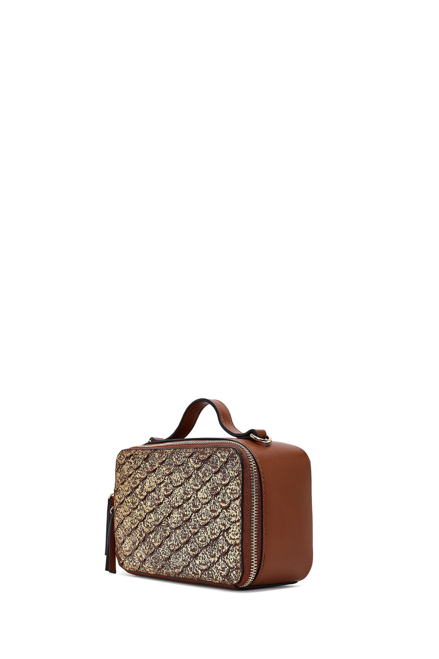 Women's Tan Long Strap Printed Shoulder Bag