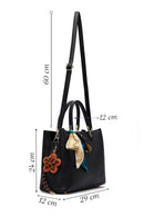 Kadın Siyah Uzun Askılı Aksesuarlı Kol Çantası | Derimod