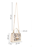 Woman Cream Long Strap Printed Shoulder Bag | Derimod