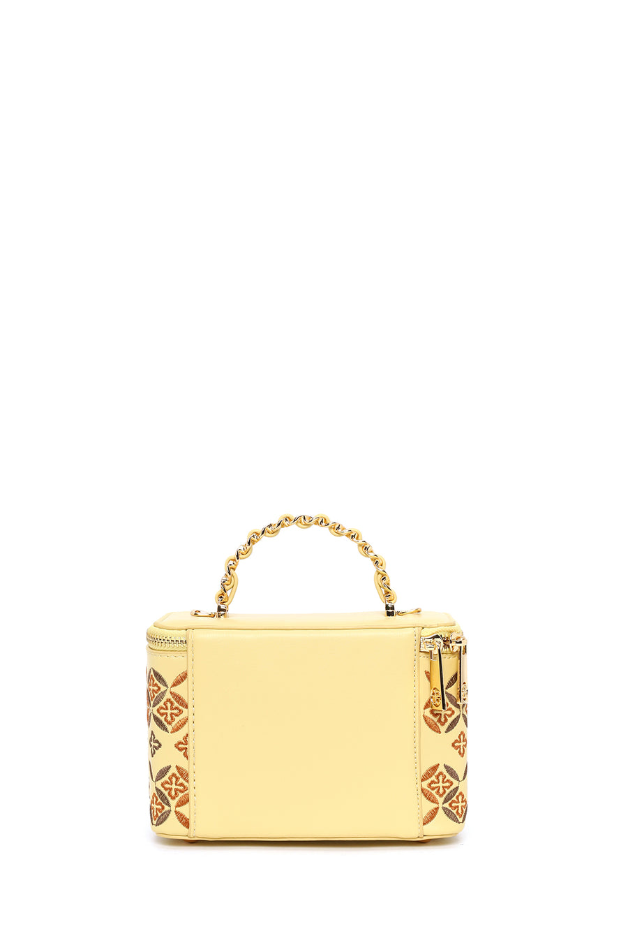 Woman Yellow Long Strap Printed Mini Arm Bag