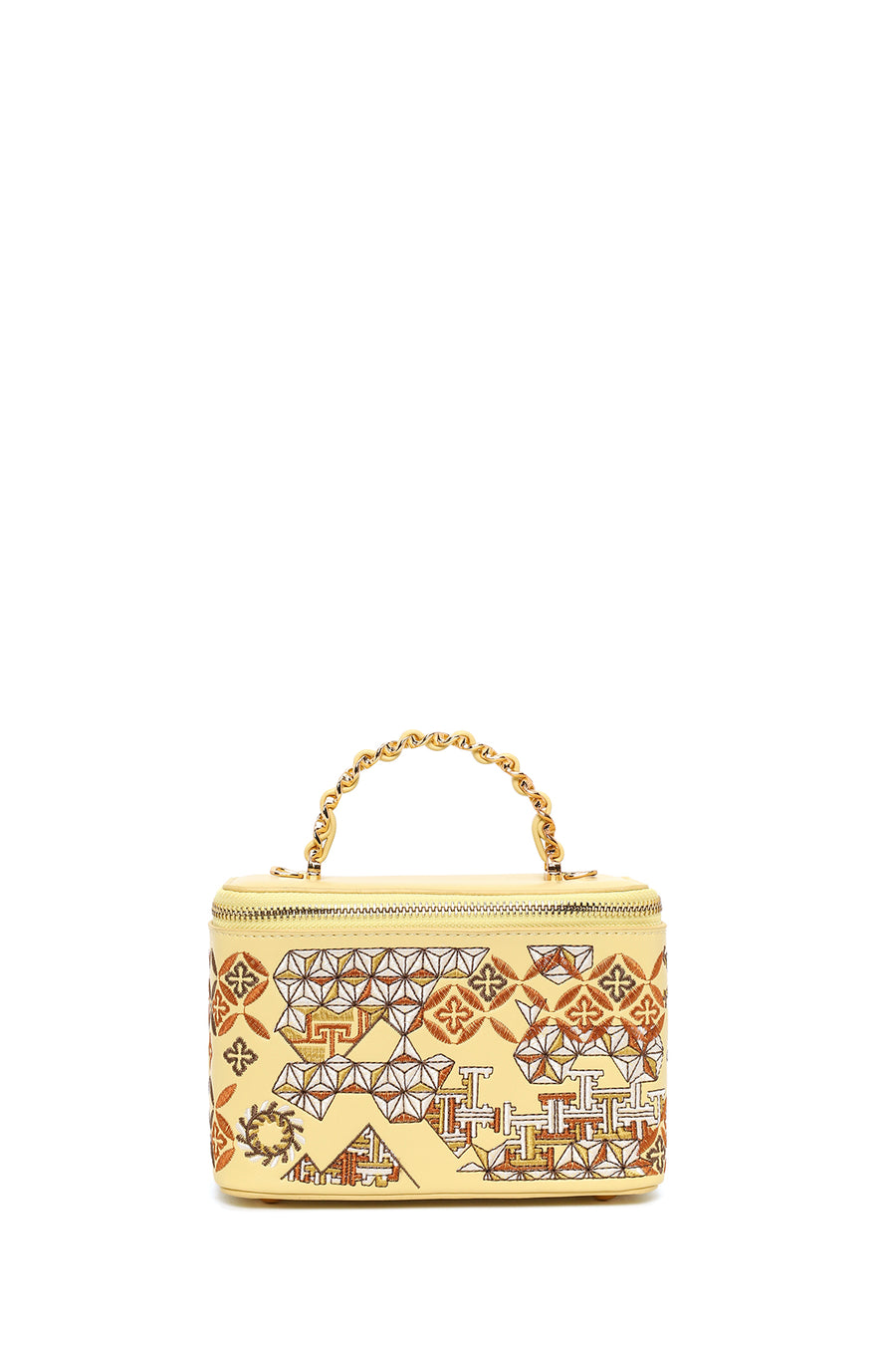 Woman Yellow Long Strap Printed Mini Arm Bag