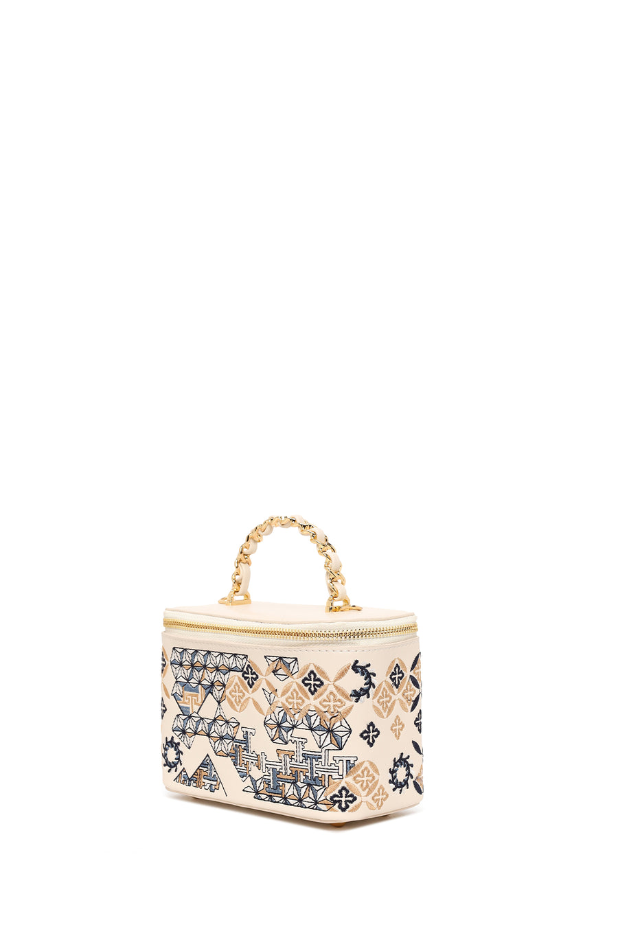 Kadın Krem Uzun Askılı Baskılı Mini Kol Çantası