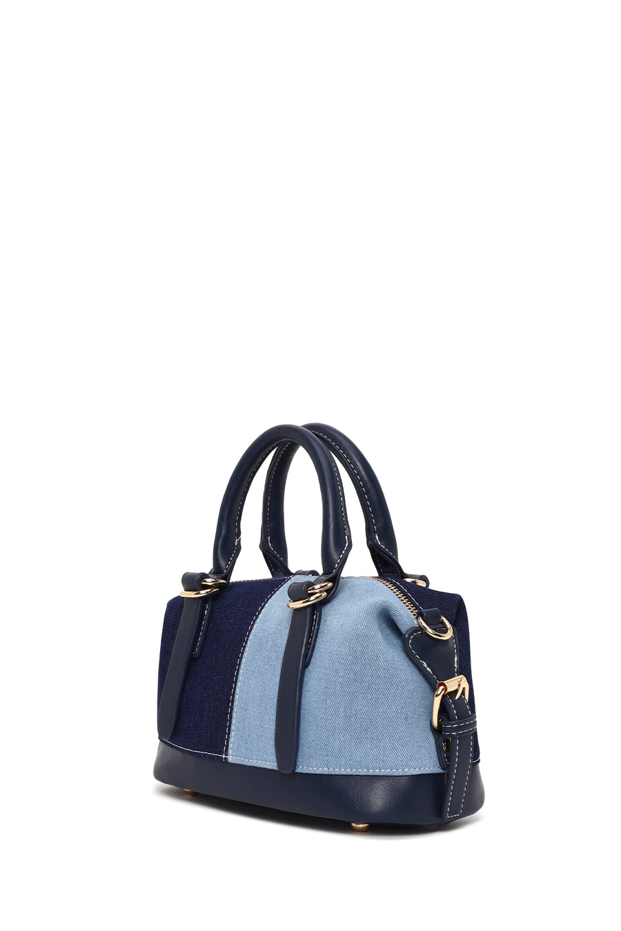 Woman Blue Long-Strap Denim Shoulder Bag