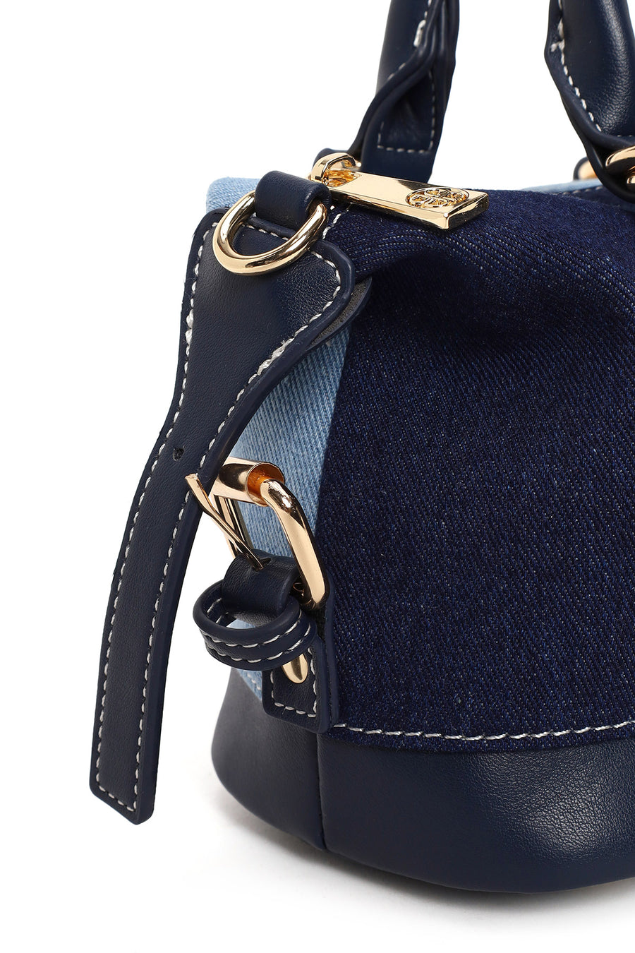 Woman Blue Long-Strap Denim Shoulder Bag