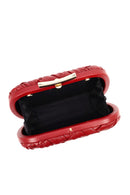 Kadın Bordo Uzun Zincir Askılı Mini Örgü Portföy Çanta | Derimod