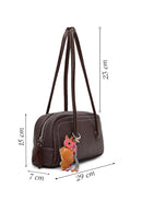 Kadın Kahverengi Aksesuarlı Kol Çantası | Derimod