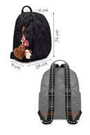 Kadın Siyah Aksesuarlı Kapitone Sırt Çantası | Derimod