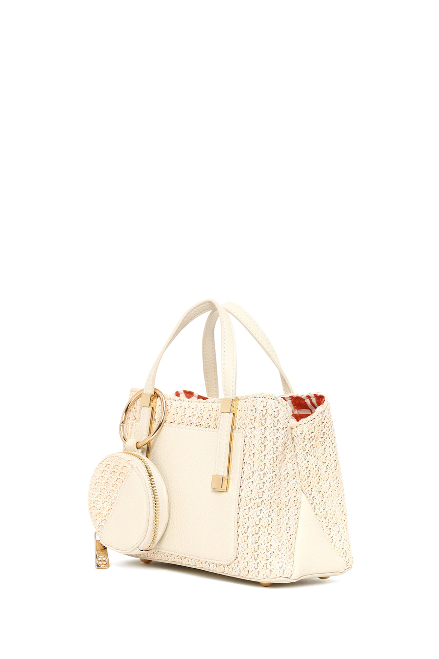 Woman Cream Long-Strap Mini Shoulder Bag