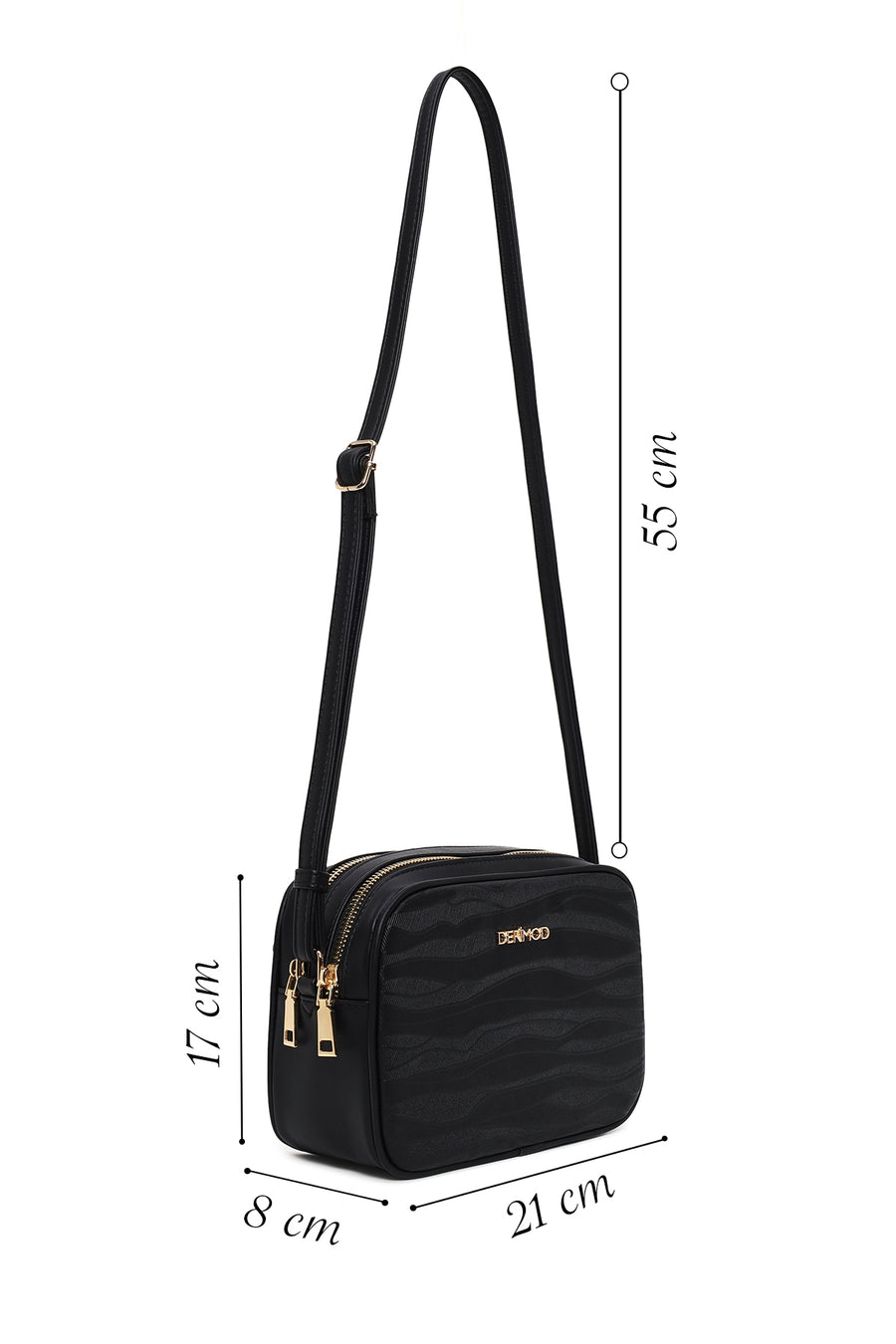 Women's Black Printed Crossbody Bag