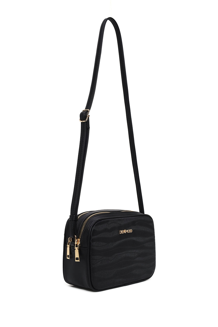 Women's Black Printed Crossbody Bag