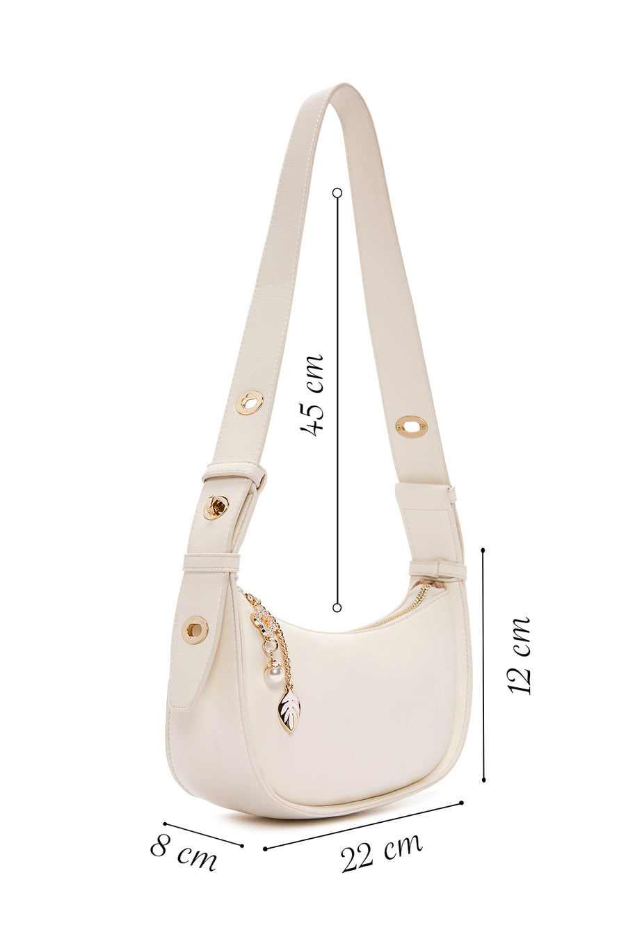 Women's Cream Charm Shoulder Bag