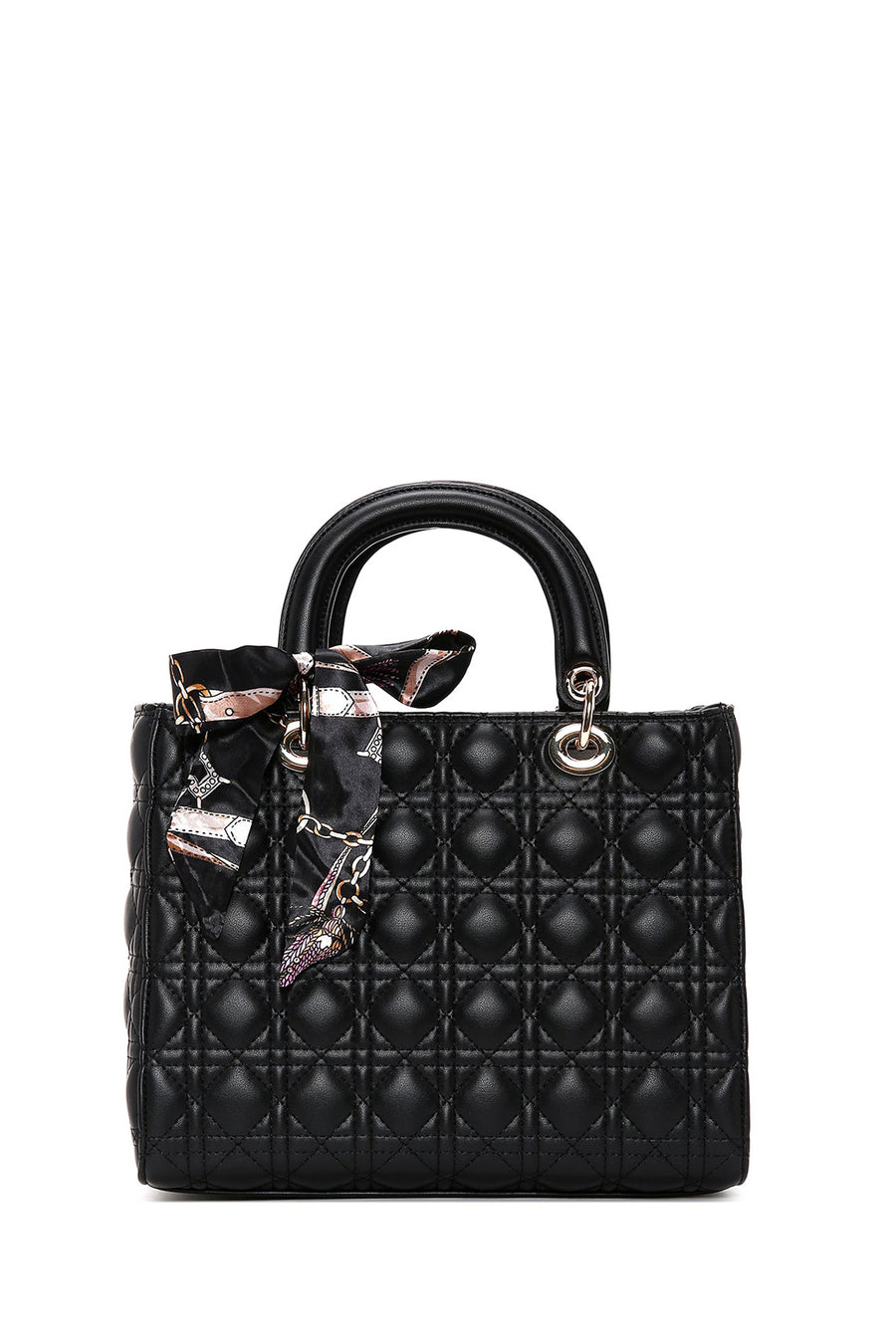 Kadın Siyah Uzun Askılı Kapitone Kol Çantası