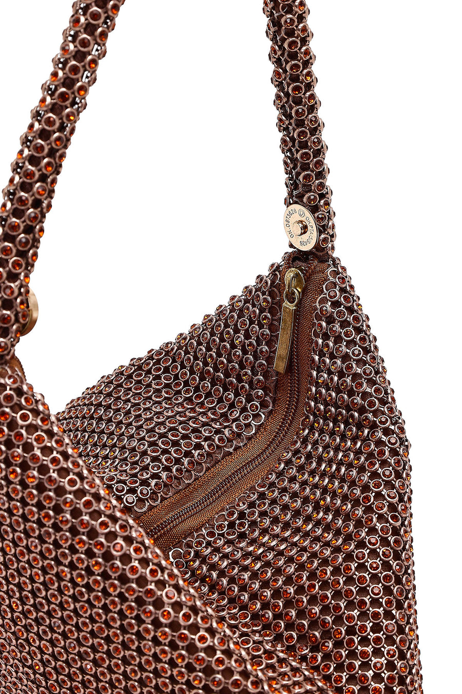 Women's Bronze Embellished Mini Evening Bag
