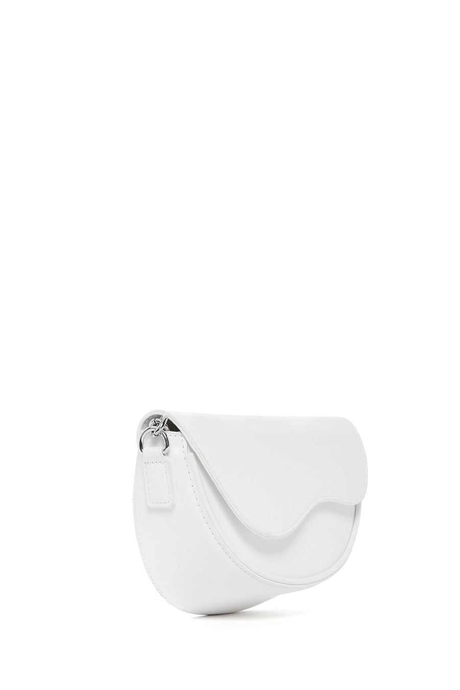 Woman White Chain-Detail Shoulder Bag