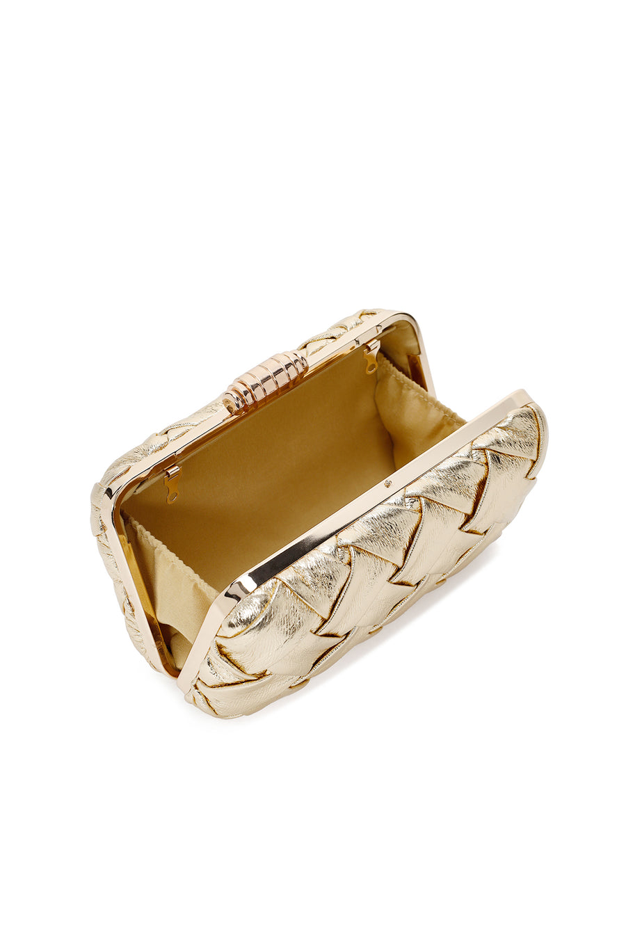Woman Gold Chain Strap Braided Box Mini Evening Bag