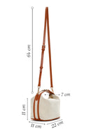 Woman Beige Long Strap Denim Mini Crossbody Bag | Derimod