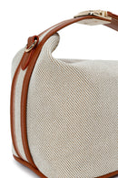 Woman Beige Long Strap Denim Mini Crossbody Bag | Derimod
