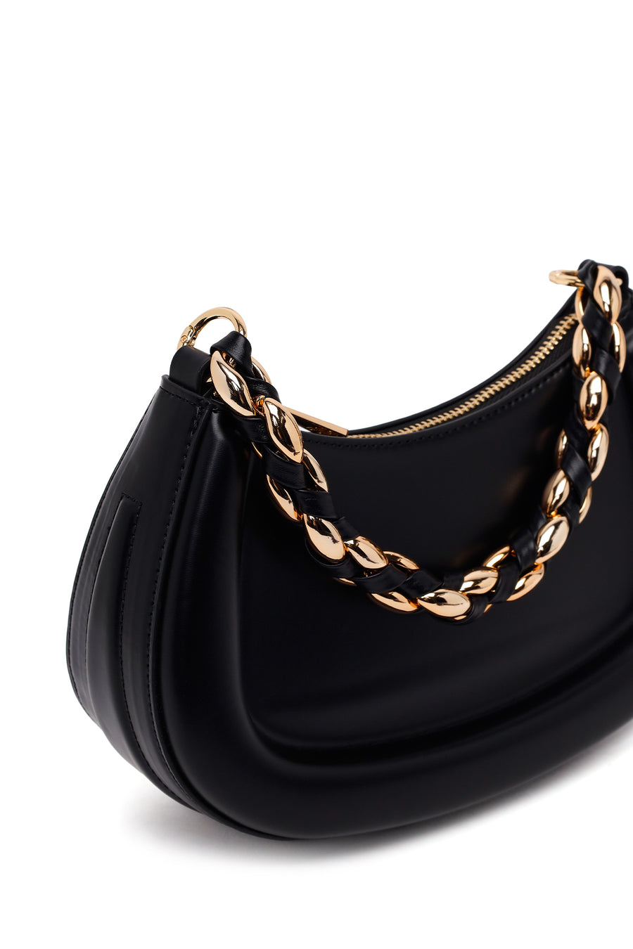 Woman Black Long-Strap Mini Shoulder Bag
