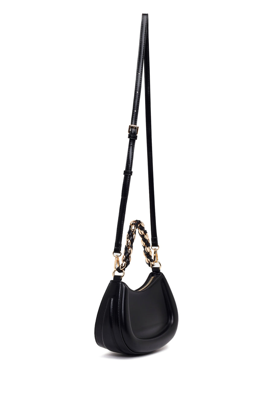 Woman Black Long-Strap Mini Shoulder Bag