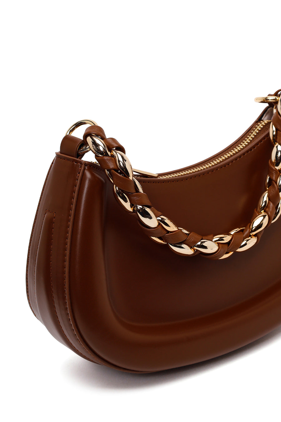 Woman Brown Long-Strap Mini Shoulder Bag