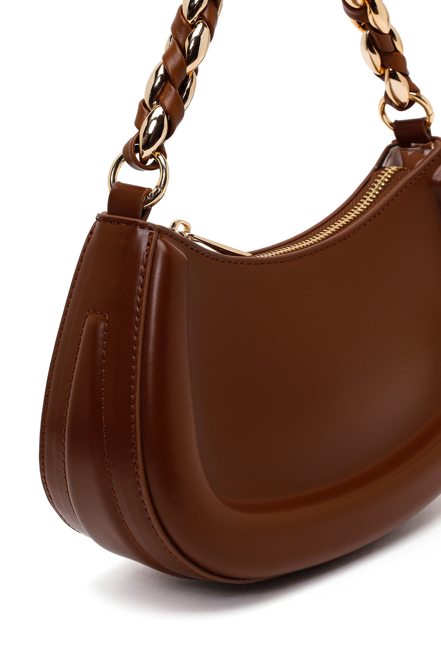 Woman Brown Long-Strap Mini Shoulder Bag