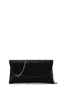 Kadın Siyah Uzun Zincir Askılı Taşlı Mini Abiye Portföy Çanta | Derimod