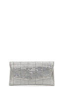 Kadın Gümüş Uzun Zincir Askılı Taşlı Mini Abiye Portföy Çanta | Derimod