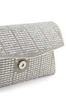 Kadın Gümüş Uzun Zincir Askılı Taşlı Mini Abiye Portföy Çanta | Derimod