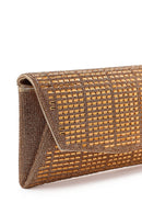 Kadın Altın Uzun Zincir Askılı Taşlı Mini Abiye Portföy Çanta | Derimod