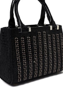 Kadın Siyah Uzun Zincir Askılı Taşlı Mini Abiye Çanta | Derimod